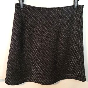 Vintage 90's/Y2K H&G Black Striped Silver Sparkly Knit Mini Skirt Size Small